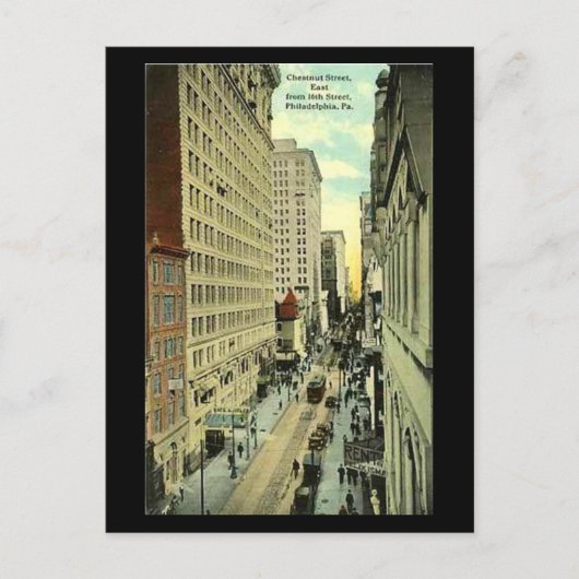 Old Briefkaart - Philadelphia, Chestnut Street (Voorkant)