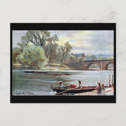 Old Briefkaart - River Dee, Chester, Engeland (Voorkant)