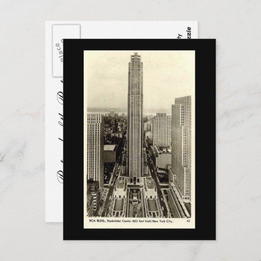 Old Briefkaart, Rockefeller Center, New York City Briefkaart (Voorkant / Achterkant)