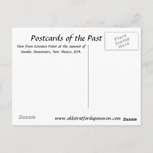 Old Briefkaart - Sandia Mountains, New Mexico (Achterkant)