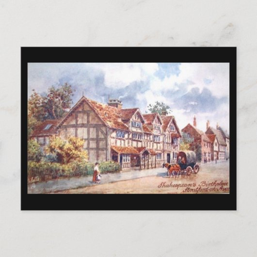 Old Briefkaart - Shakespeare's Birthplace, Stratfo (Voorkant)