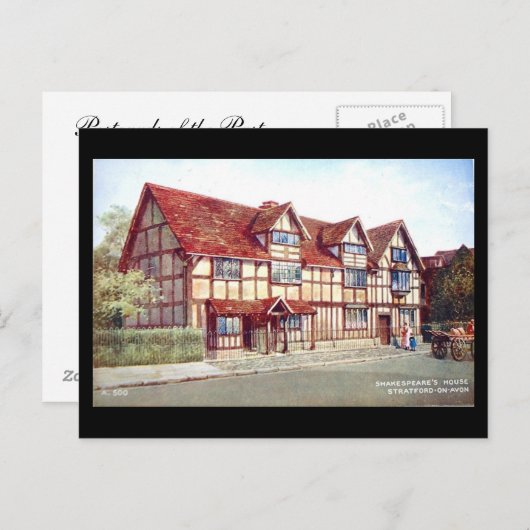 Old Briefkaart - Shakespeare's Birthplace, Stratfo (Voorkant / Achterkant)