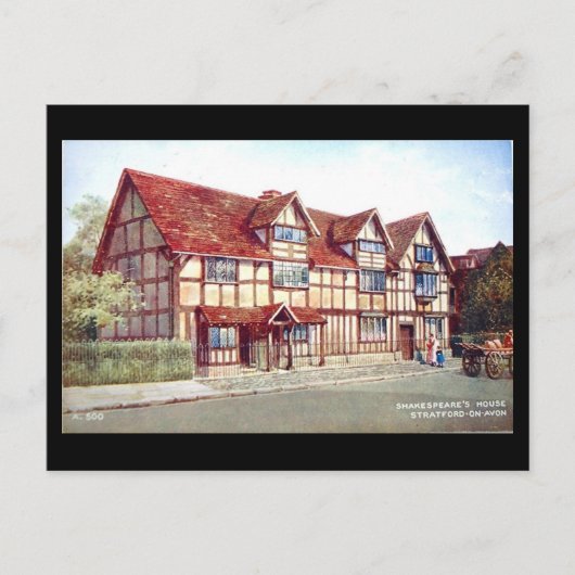 Old Briefkaart - Shakespeare's Birthplace, Stratfo (Voorkant)