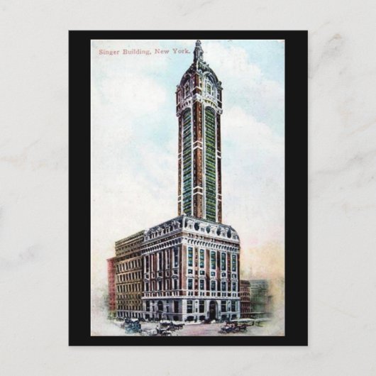 Old Briefkaart - Singer Building, NYC, 1911 (Voorkant)