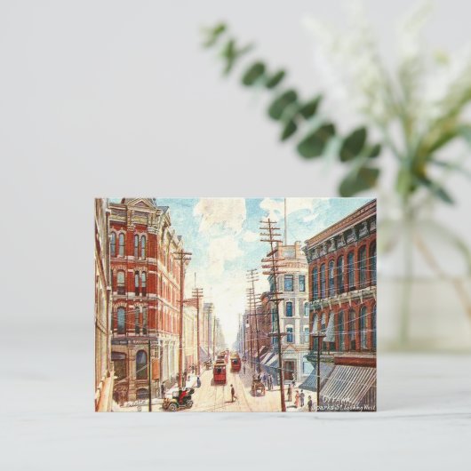 Old Briefkaart - Sparks St, Ottawa, Canada (Staand voorkant)