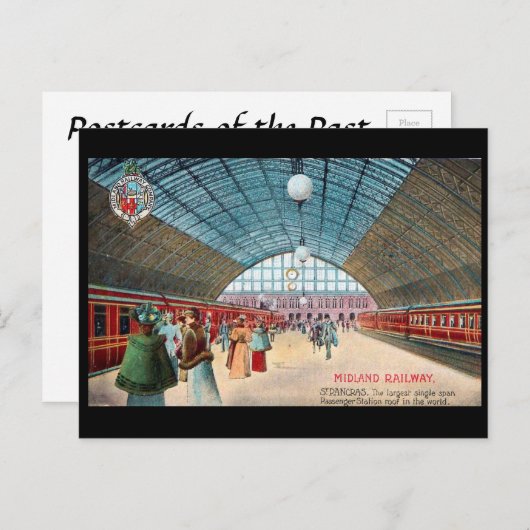 Old Briefkaart - St Pancras Station, Londen (Voorkant / Achterkant)