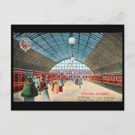 Old Briefkaart - St Pancras Station, Londen (Voorkant)