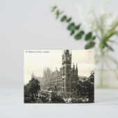 Old Briefkaart - St Pancras Station, Londen (Staand voorkant)
