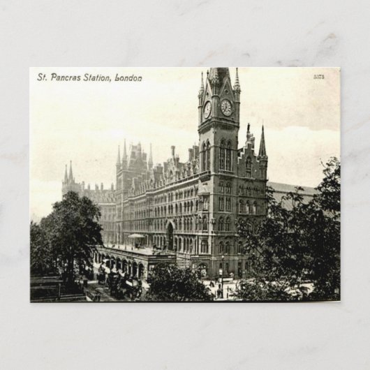 Old Briefkaart - St Pancras Station, Londen (Voorkant)