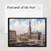 Old Briefkaart - Town Hall, Hamburg, Duitsland (Voorkant / Achterkant)
