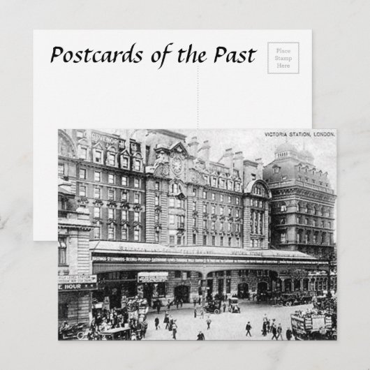 Old Briefkaart - Victoria Station, Londen (Voorkant / Achterkant)