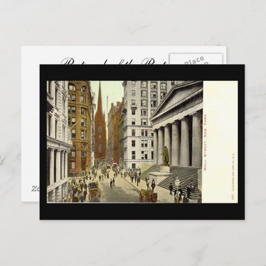 Old Briefkaart, Wall Street, New York City Briefkaart (Voorkant / Achterkant)