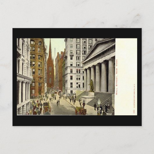 Old Briefkaart, Wall Street, New York City Briefkaart (Voorkant)