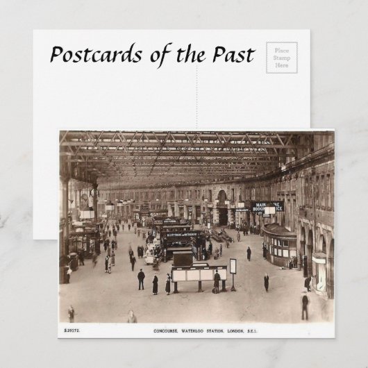 Old Briefkaart - Waterloo Station, Londen (Voorkant / Achterkant)