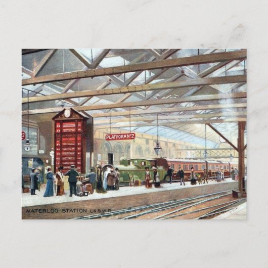 Old Briefkaarten - Waterloo Station, Londen (Voorkant)