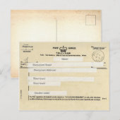 Old British Post kantoor telegram () Briefkaart (Voorkant / Achterkant)