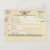 Old British Post kantoor telegram () Briefkaart (Voorkant)