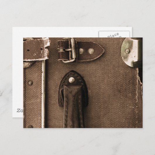 Old Brown Suitcase Briefkaart (Voorkant / Achterkant)