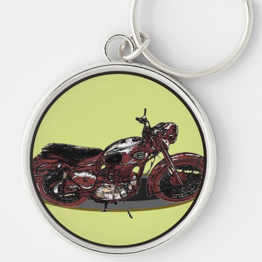 Old BSA Motorbike Sleutelhanger (Voorkant)