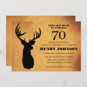 Old Buck 70th Birthday Party Kaart (Voorkant / Achterkant)