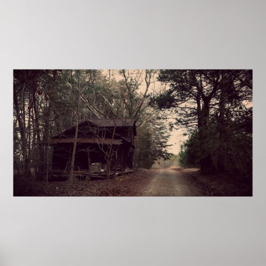 Old Building and Dirt Road Poster (Voorkant)