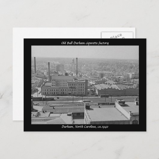Old Bull Durham sigarettenfabriek Briefkaart (Voorkant / Achterkant)