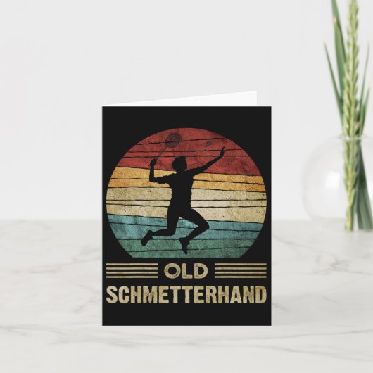 Old Butterhand Dminton Shuttle Grappig Kaart (Voorkant)
