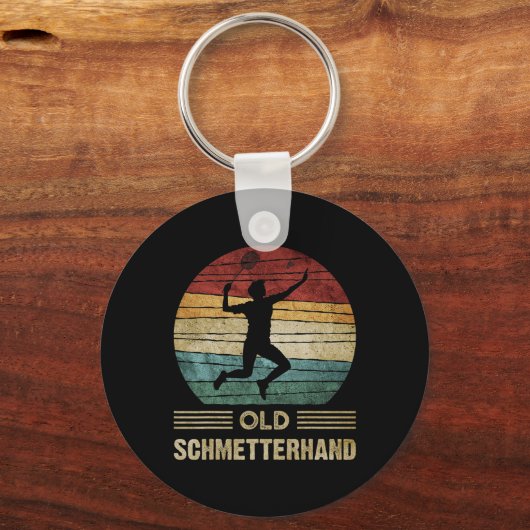 Old Butterhand Dminton Shuttle Grappig Sleutelhanger (Voorkant)