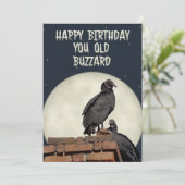 Old Buzzard Happy Birthday Wenskaart Kaart (Staand voorkant)