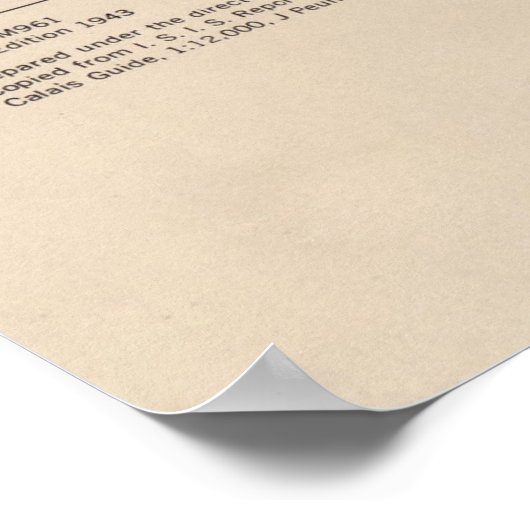 Old Calais France Map (1943) Poster (Hoek)