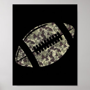 Old Camo Football Lover Camouflage Game Day Touchd Poster