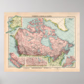 Old Canada Map (1923)  Canadees land Poster (Voorkant)