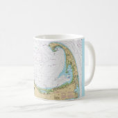 Old Cape Cod Bay Nautical Chart Mug Koffiemok (Voorkant rechts)