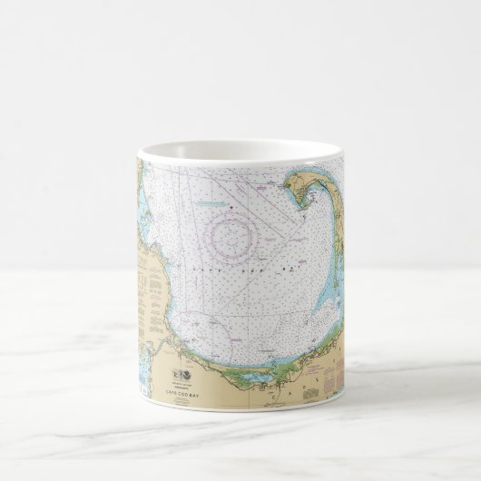 Old Cape Cod Bay Nautical Chart Mug Koffiemok (Center)