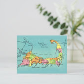 Old Cape Cod Map Briefkaart (Staand voorkant)
