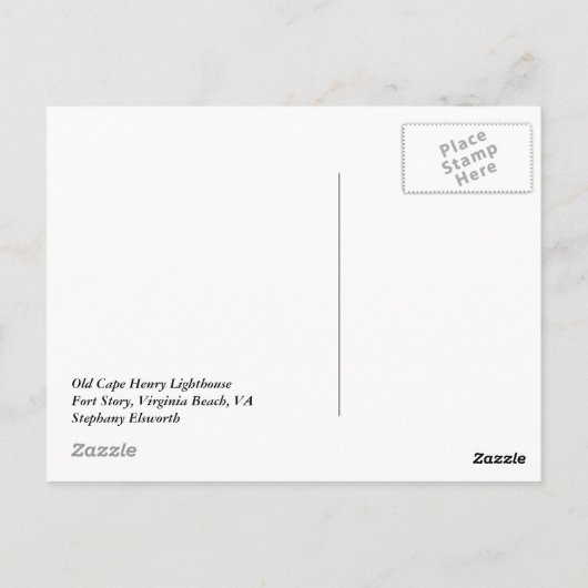 Old Cape Henry Lighthouse Briefkaart (Achterkant)