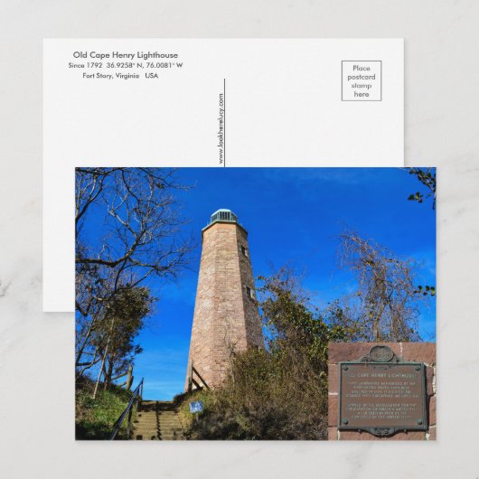 Old Cape Henry Lighthouse Fort Story, Virginia Briefkaart (Voorkant / Achterkant)