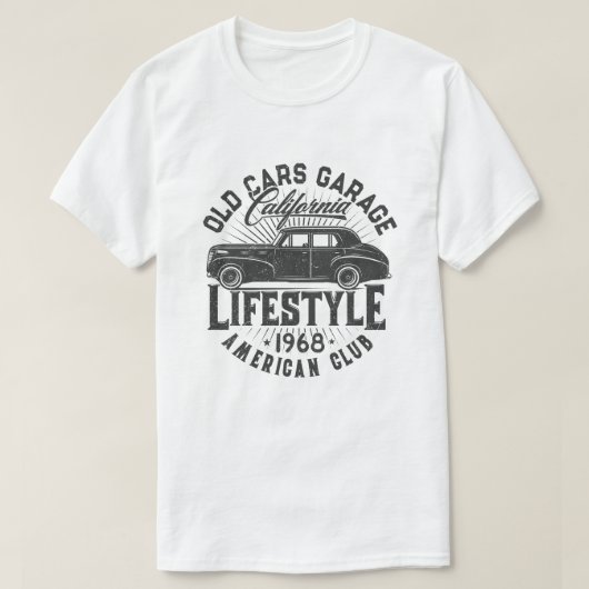 Old Car Garage American Club T-shirt (Design voorkant)