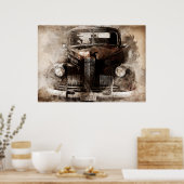 Old Car Vintage Poster (Keuken)
