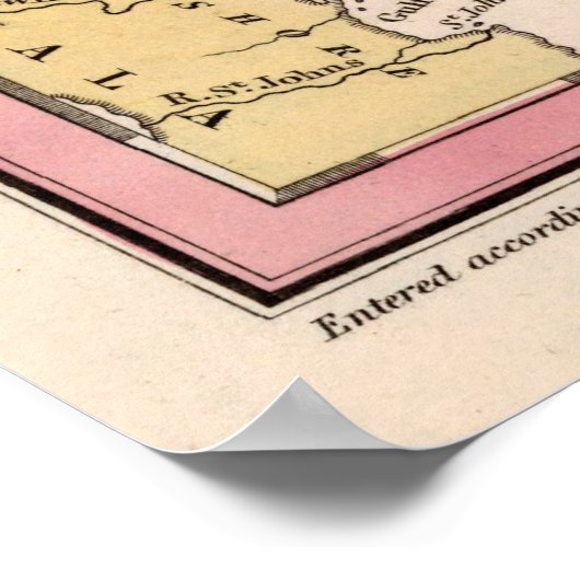 Old Caribbean Map (1834) West Indies Atlas Poster (Hoek)