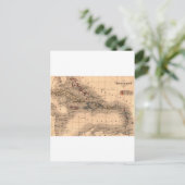 Old Caribbean Map Dive Shirt Briefkaart (Staand voorkant)