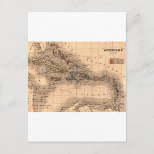 Old Caribbean Map Dive Shirt Briefkaart