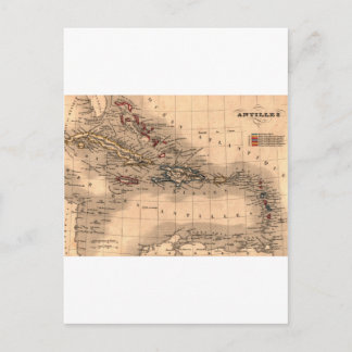 Old Caribbean Map Dive Shirt Briefkaart