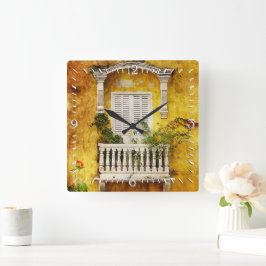 Old Cartagena Wall Clock Vierkante Klok