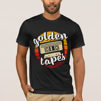 old cassette golden tapes old music retro style t-shirt