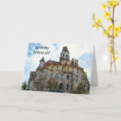 Old Castle House Manor Old Timer Birthday Kaart (Gele Bloem)