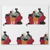 Old Cat Lady Cadeaupapier (Vlak)