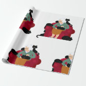 Old Cat Lady Cadeaupapier (Uitgerold)