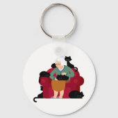 Old Cat Lady Sleutelhanger (Achterkant)