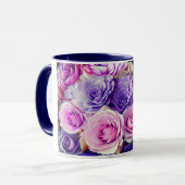 Old Charm Paarse Bloemen Mok (Voorkant links)